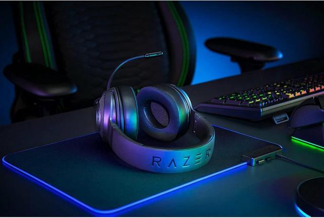 Alt view image 8 of 8 - Razer Kraken V3 X Gaming Headset: 7.1 Surround Sound - Triforce 40mm Drivers - HyperClear Bendable Cardioid Mic - Chroma RGB Lighting - for PC - Classic Black