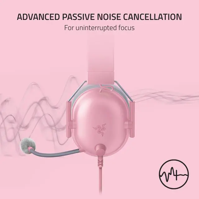 Alt view image 8 of 14 - Razer BlackShark V2 X Gaming Headset: 7.1 Surround Sound - 50mm Drivers - Memory Foam Cushion - for PC, PS4, PS5, Switch, Xbox One, Xbox Series X|S, Mobile - 3.5mm Audio Jack – Quartz Pink