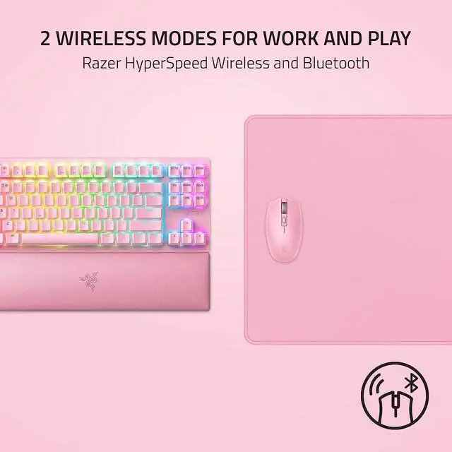Alt view image 3 of 6 - Razer Orochi V2 - Wireless Gaming Mouse - Ultra Lightweight - 2 Wireless Modes - Up to 950 Hours of Battery Life - Mechanical Mouse Switches - 5G Advanced 18K DPI Optical Sensor – Quartz Pink