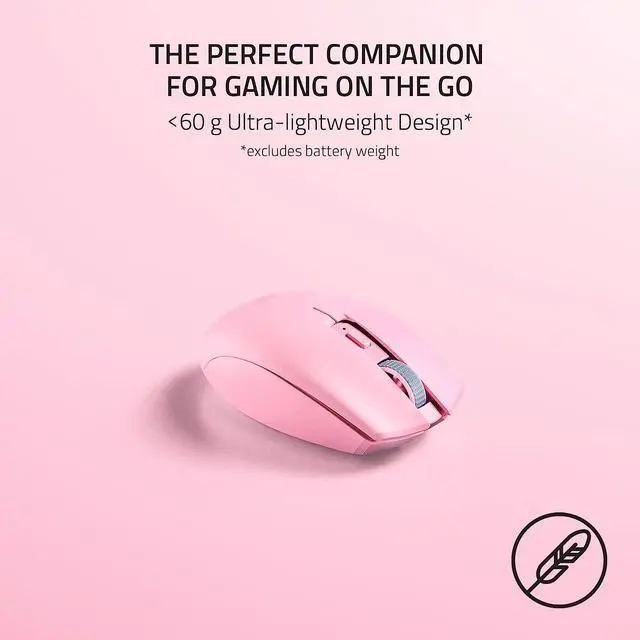 Alt view image 2 of 6 - Razer Orochi V2 - Wireless Gaming Mouse - Ultra Lightweight - 2 Wireless Modes - Up to 950 Hours of Battery Life - Mechanical Mouse Switches - 5G Advanced 18K DPI Optical Sensor – Quartz Pink