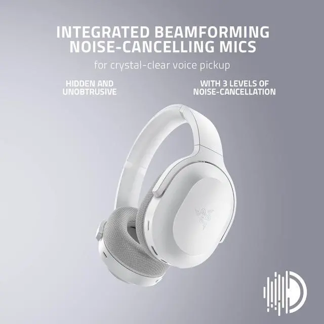 Alt view image 3 of 7 - Razer Barracuda Wireless Gaming & Mobile Headset (PC, Playstation, Switch, Android, iOS): 2.4GHz Wireless + Bluetooth - Integrated Noise-Cancelling Mic - 50mm Drivers - 40 Hr Battery - Mercury White