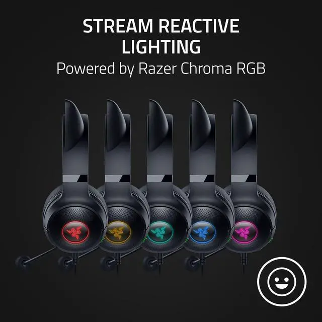 Alt view image 6 of 10 - Razer Kraken Kitty V2 - USB Headset with RGB Kitty Ears - Black