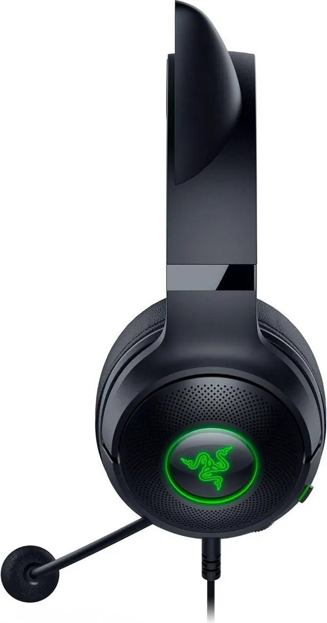 Alt view image 2 of 10 - Razer Kraken Kitty V2 - USB Headset with RGB Kitty Ears - Black