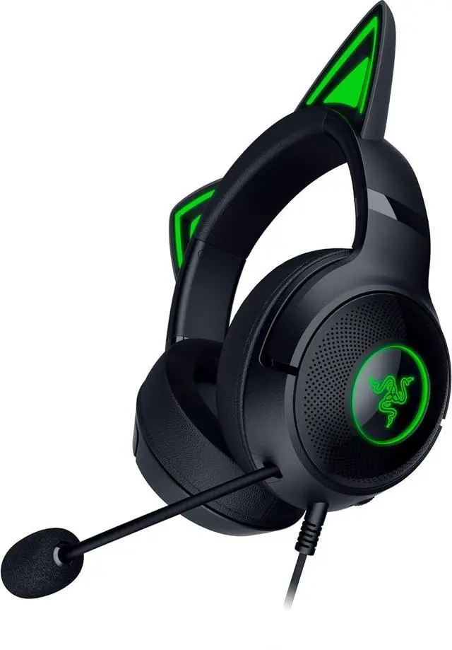 Alt view image 4 of 10 - Razer Kraken Kitty V2 - USB Headset with RGB Kitty Ears - Black