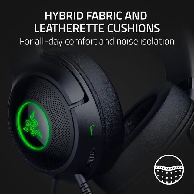 Alt view image 7 of 10 - Razer Kraken Kitty V2 - USB Headset with RGB Kitty Ears - Black