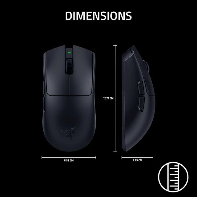 Alt view image 9 of 11 - Razer Viper V4 Pro Wireless Esports Gaming Mouse, 49g,180Hr Battery, Ultra Lightweight, 50K DPI Optical Sensor, 8K Polling, Gen-4 Optical Switches, Scroll Wheel, USB-C Charging, for PC & Mac, Black
