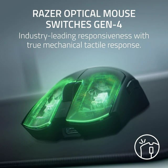 Alt view image 6 of 11 - Razer Viper V4 Pro Wireless Esports Gaming Mouse, 49g,180Hr Battery, Ultra Lightweight, 50K DPI Optical Sensor, 8K Polling, Gen-4 Optical Switches, Scroll Wheel, USB-C Charging, for PC & Mac, Black