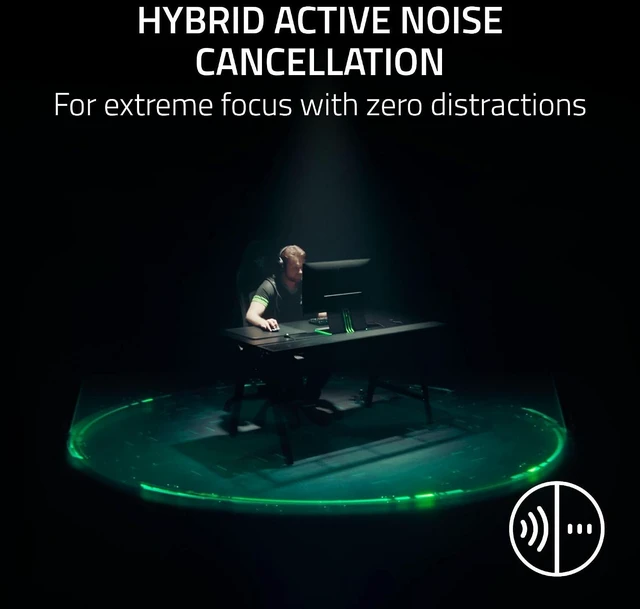 Alt view image 5 of 11 - Razer BlackShark V3 Pro Wireless ANC Gaming Headset for PC, 2.4 GHz, White,Full Band Mic, 50mm Drivers, Bluetooth, USB, 3.5mm, Works with Mac, PS5, Nintendo Switch, Smartphone, 70 Hr Battery