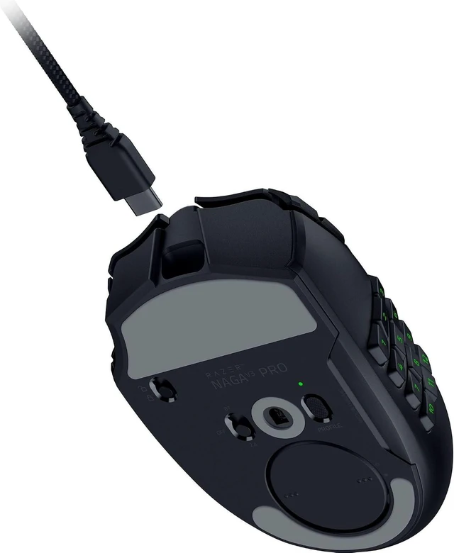 Alt view image 9 of 10 - Razer Naga V3 Pro Wireless MMO Gaming Mouse with Swappable Side Plates,23 Programmable Buttons w/ 3 Swappable Side Plates, HyperScroll Tilt Wheel, 280 Hr Battery, Multi-Mode Connectivity