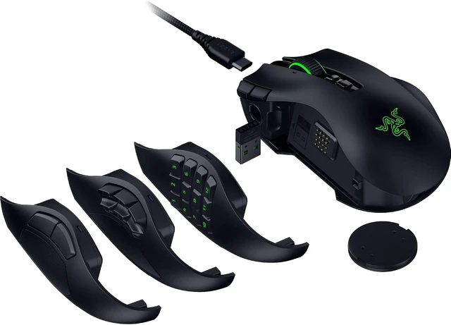 Alt view image 8 of 10 - Razer Naga V3 Pro Wireless MMO Gaming Mouse with Swappable Side Plates,23 Programmable Buttons w/ 3 Swappable Side Plates, HyperScroll Tilt Wheel, 280 Hr Battery, Multi-Mode Connectivity