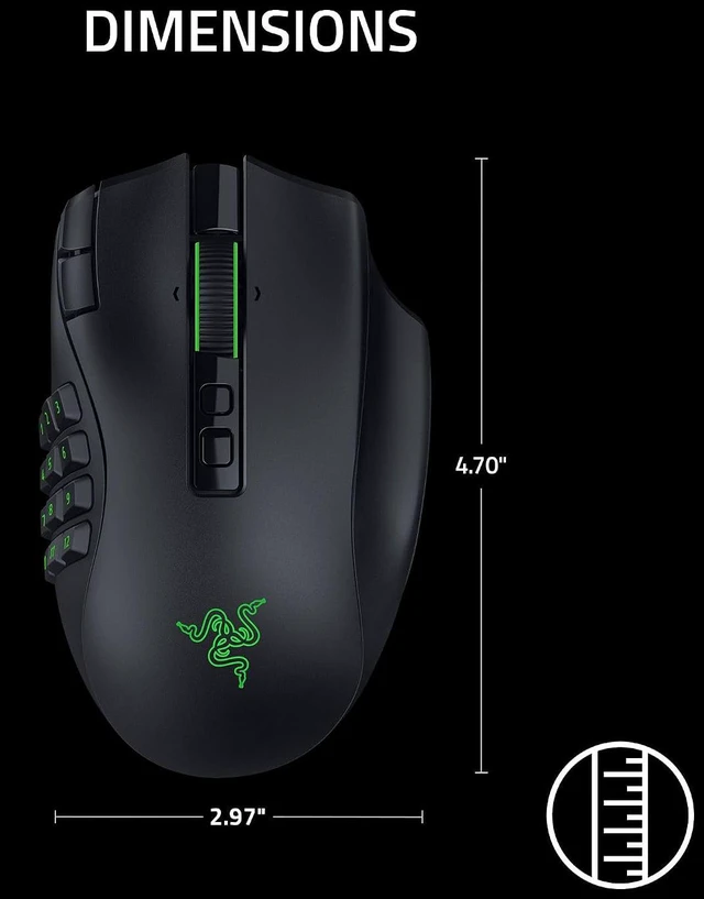 Alt view image 7 of 10 - Razer Naga V3 Pro Wireless MMO Gaming Mouse with Swappable Side Plates,23 Programmable Buttons w/ 3 Swappable Side Plates, HyperScroll Tilt Wheel, 280 Hr Battery, Multi-Mode Connectivity