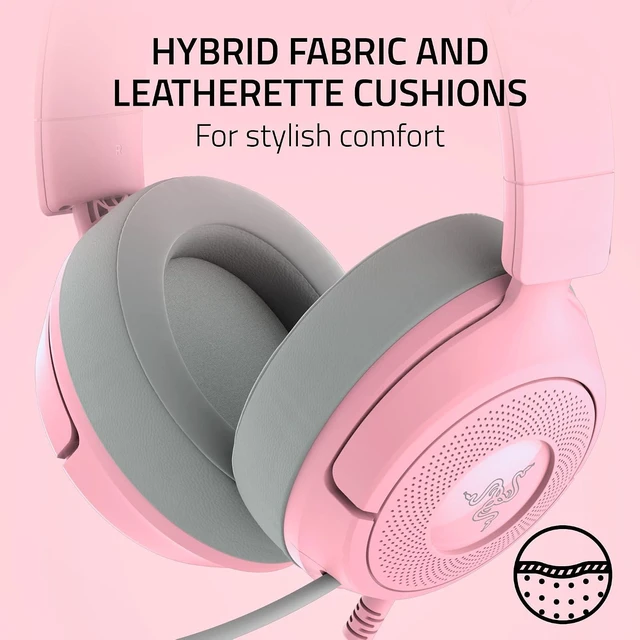 Alt view image 6 of 10 - Razer Kraken Kitty V3 X Wired Gaming Headset, Kitty Ears, Pink