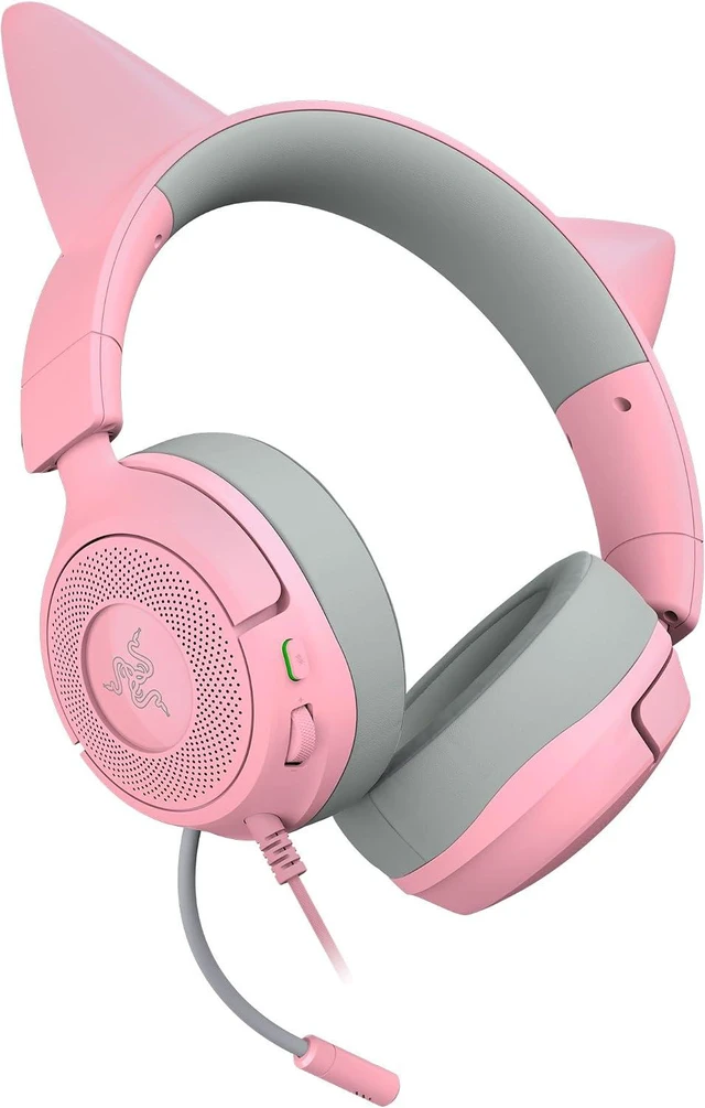 Alt view image 7 of 10 - Razer Kraken Kitty V3 X Wired Gaming Headset, Kitty Ears, Pink