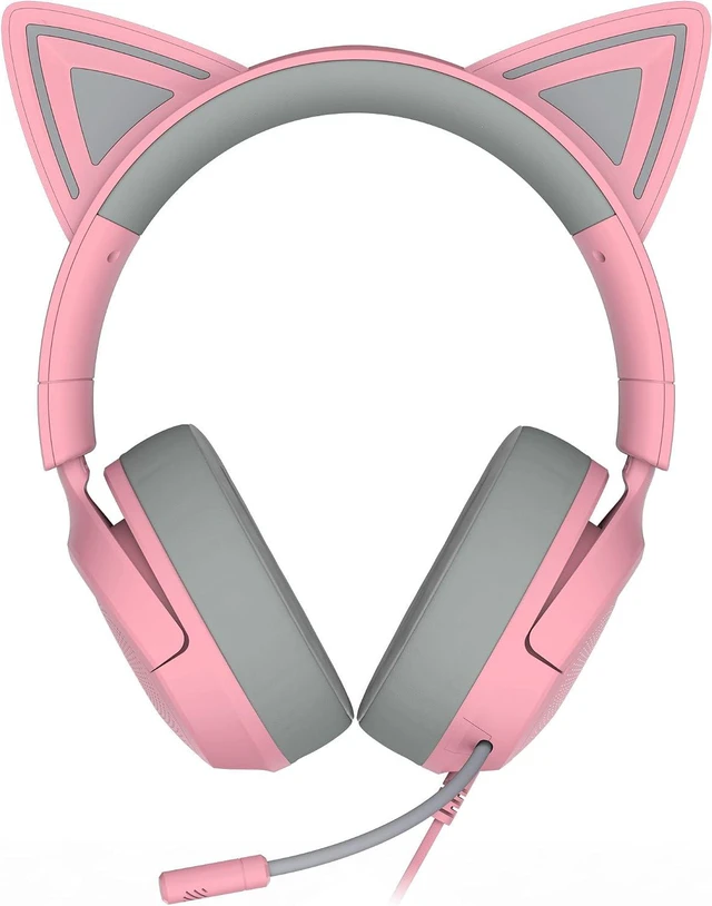Alt view image 8 of 10 - Razer Kraken Kitty V3 X Wired Gaming Headset, Kitty Ears, Pink