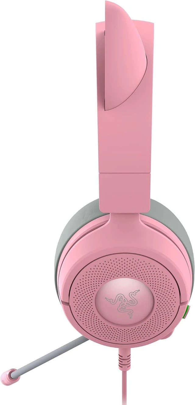 Alt view image 9 of 10 - Razer Kraken Kitty V3 X Wired Gaming Headset, Kitty Ears, Pink