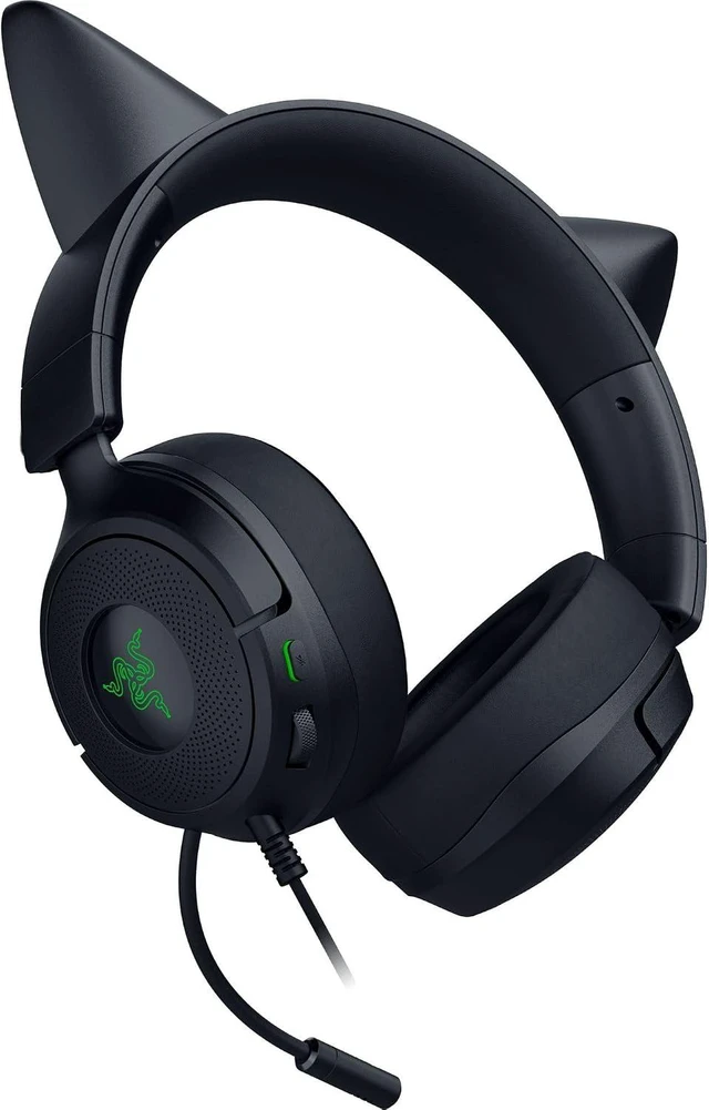 Alt view image 8 of 11 - Razer Kraken Kitty V3 X Wired Gaming Headset, Kitty Ears, Black