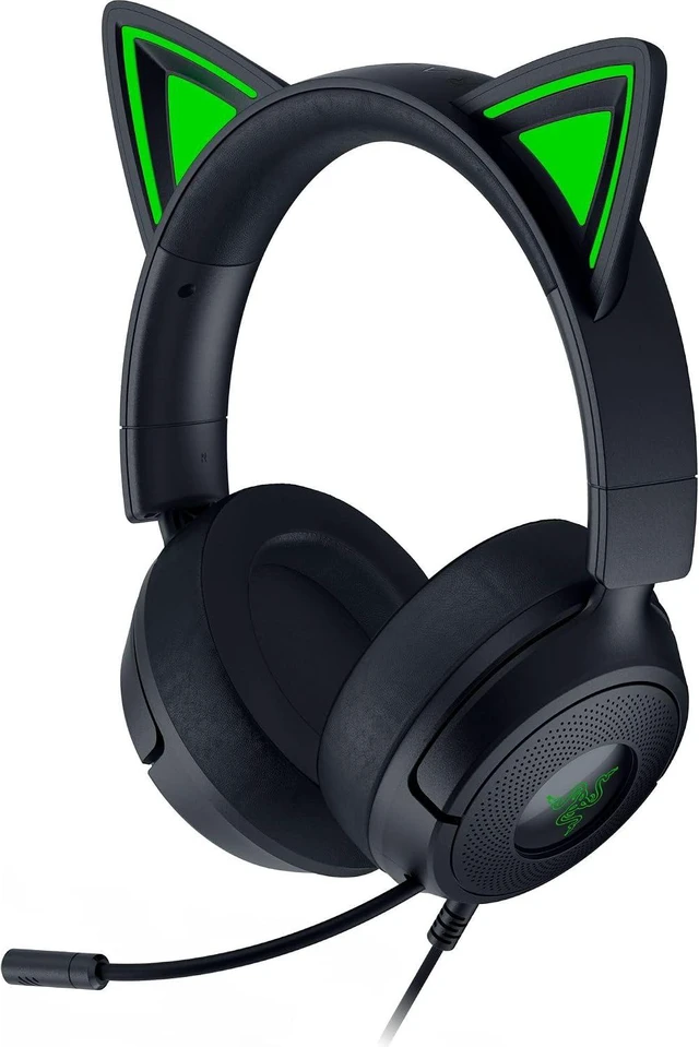 Alt view image 11 of 11 - Razer Kraken Kitty V3 X Wired Gaming Headset, Kitty Ears, Black