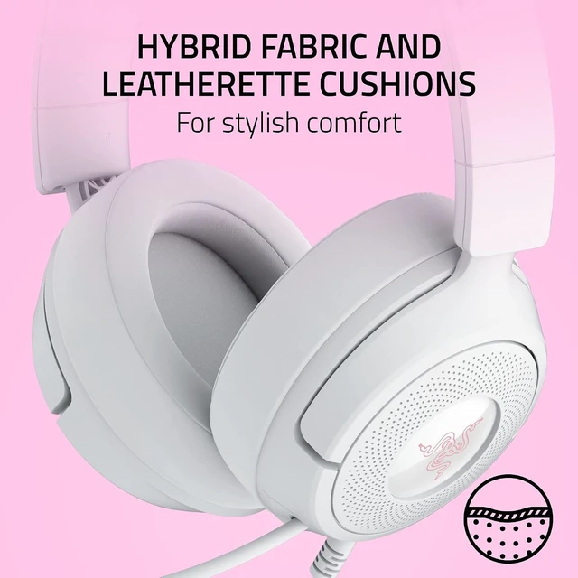 Alt view image 7 of 11 - Razer Kraken Kitty V3 X Wired Gaming Headset, Kitty Ears, White
