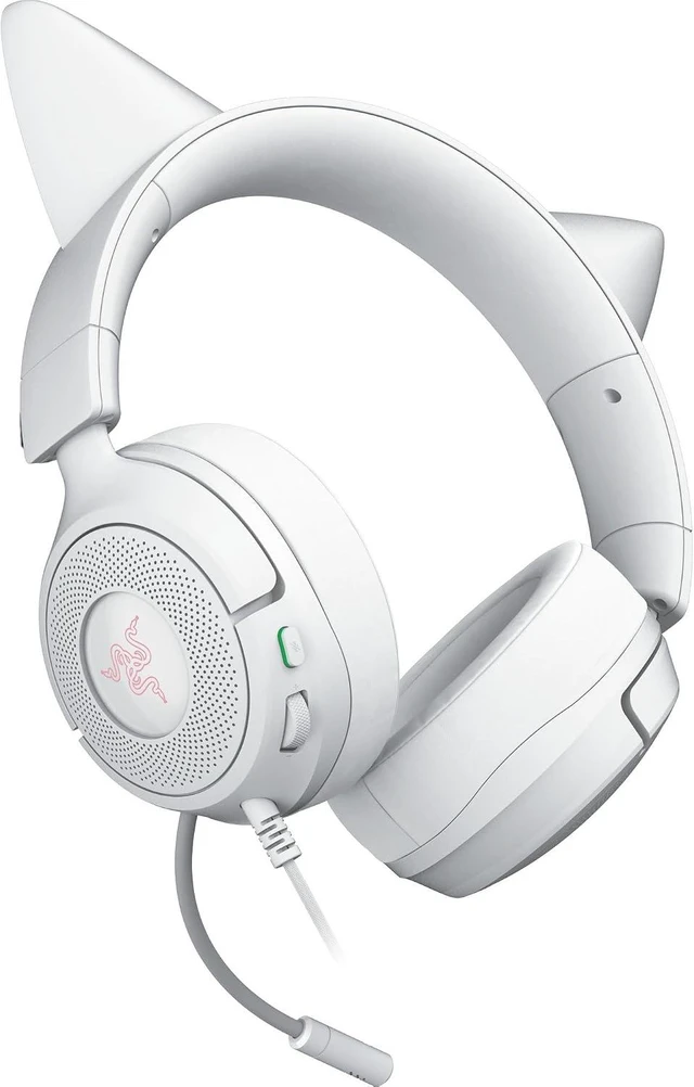 Alt view image 8 of 11 - Razer Kraken Kitty V3 X Wired Gaming Headset, Kitty Ears, White