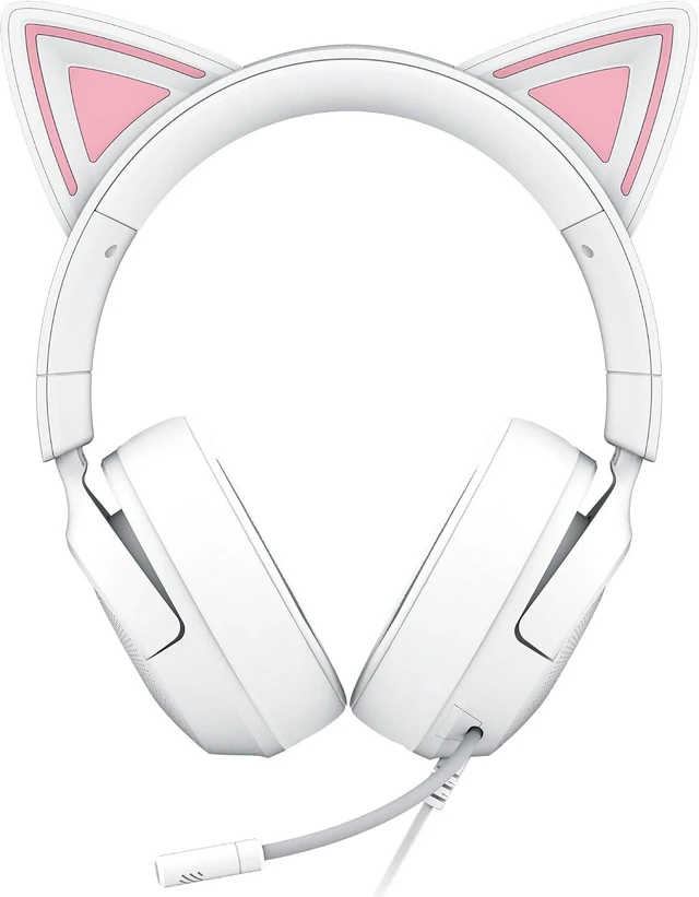 Alt view image 9 of 11 - Razer Kraken Kitty V3 X Wired Gaming Headset, Kitty Ears, White
