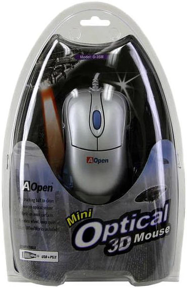 AOpen O-35M Silver Optical Mouse - Newegg.com