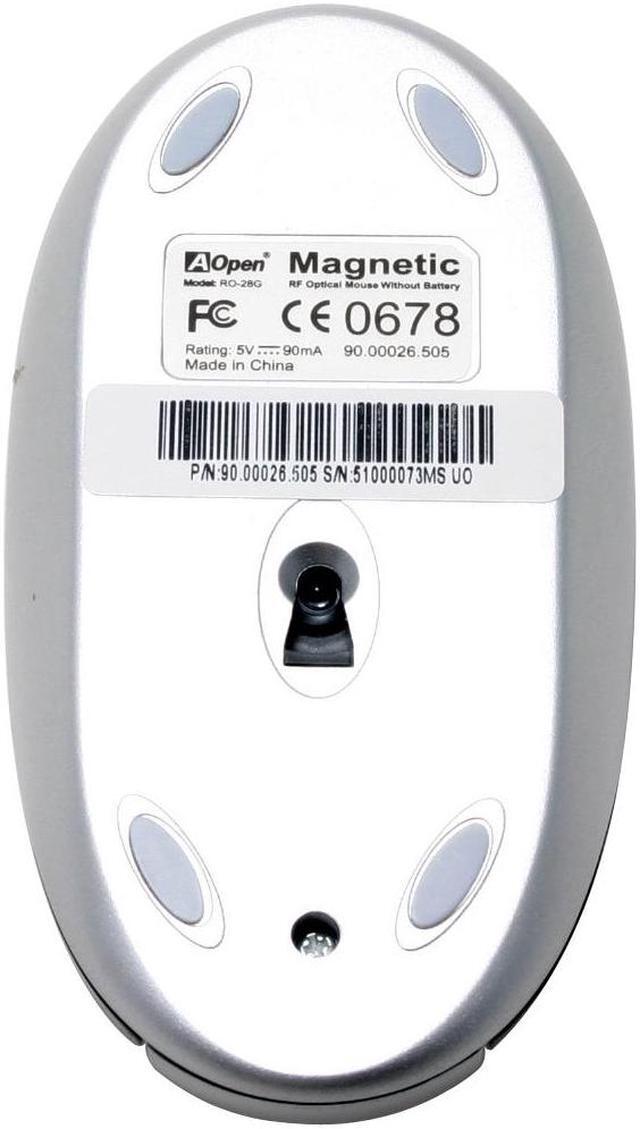 Alt view image 4 of 6 - AOpen RO-28G Silver/Black 5 Buttons 1 x Wheel RF Wireless Optical No Battery Required Mouse