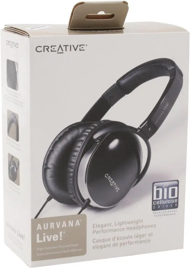 Alt view image 7 of 7 - Creative Aurvana Live! 3.5mm Gold-Plated/6.3mm Connector Circumaural Headphone