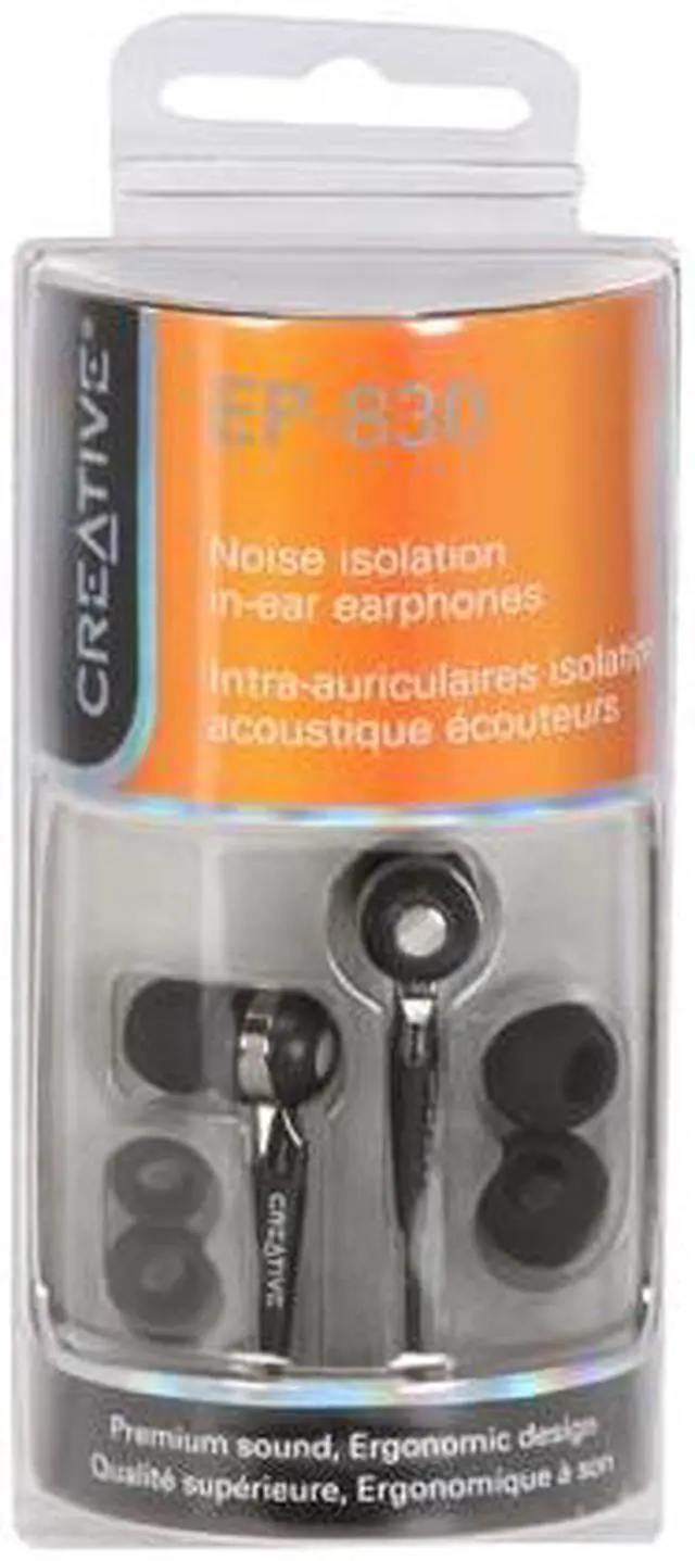 Alt view image 2 of 2 - Creative EP-830 3.5mm Gold-Plated Connector Canal Noise Isolating Earphone