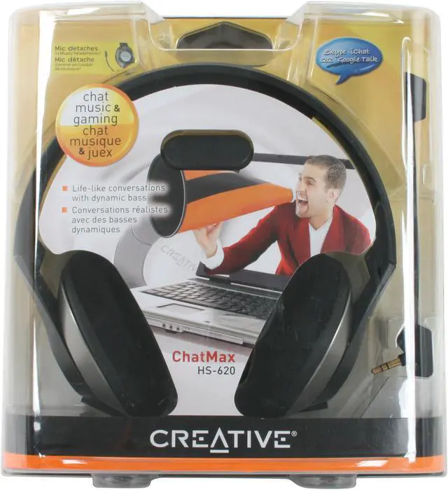 Alt view image 6 of 6 - Creative 51EF0390AA001 3.5mm Connector Circumaural ChatMax HS-620 Headset