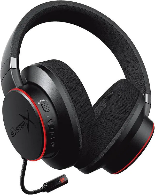 Alt view image 2 of 10 - Sound BlasterX H6 USB Gaming Headset with 7.1 Virtual Surround Sound, Memory Foam Fabric Earpads, Hardware EQ Modes, Ambient Monitoring and RGB Lighting for PS4, Xbox One, Nintendo Switch, and PC