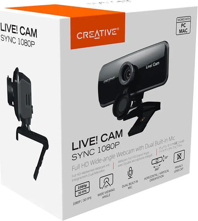 Alt view image 6 of 6 - Creative Labs Camera 73VF086000000 Live! Cam Sync 1080p