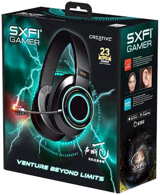 Alt view image 6 of 9 - Creative SXFI Gamer USB-C Gaming Headset with Pro-Grade ANC CommanderMic, Super X-Fi Battle Mode Optimized for Action RPG and FPS on PC, PS4 and Nintendo Switch