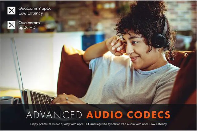 Alt view image 2 of 6 - Sound Blaster JAM V2 On-Ear Lightweight Bluetooth 5.0 Wireless Headphones with USB-C, aptX Low Latency, aptX HD, Multipoint Connectivity, Voice Detection and Noise Reduction, 22 Hours Battery Life