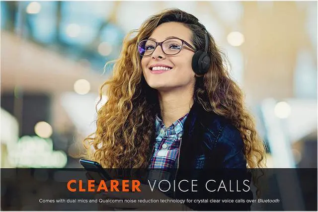 Alt view image 5 of 6 - Sound Blaster JAM V2 On-Ear Lightweight Bluetooth 5.0 Wireless Headphones with USB-C, aptX Low Latency, aptX HD, Multipoint Connectivity, Voice Detection and Noise Reduction, 22 Hours Battery Life