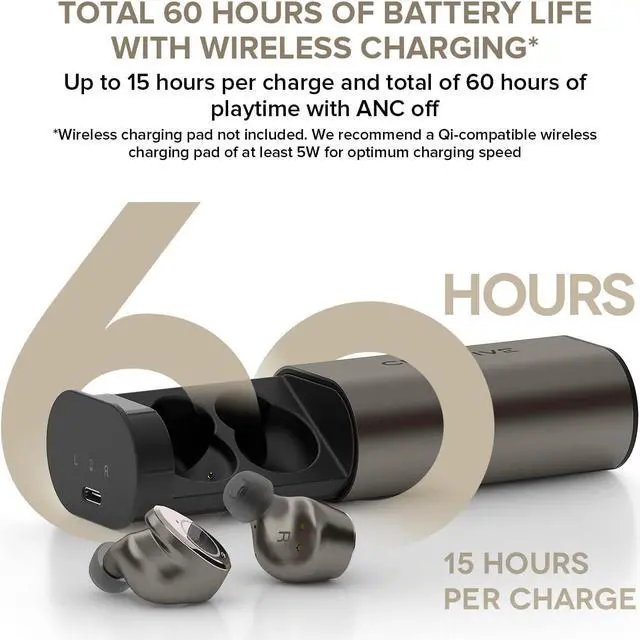 Alt view image 4 of 4 - Creative Outlier Pro True Wireless Sweatproof in-Ear Headphones with Hybrid Active Noise Cancellation, Ambient Mode, 6X Mics, Wireless Charging, 60 Hours Battery Life / 15 Hours per Charge