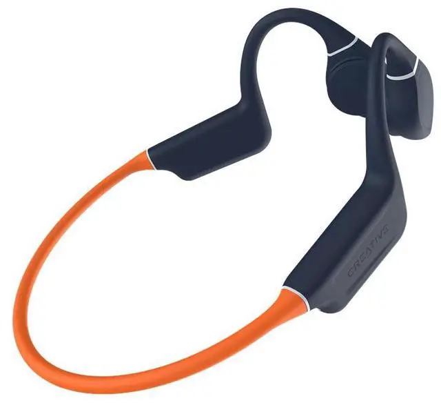 Alt view image 2 of 2 - Creative Outlier Free Pro+ Wireless Waterproof Bone Conduction Headphones with Adjustable Transducers - Blue Orange