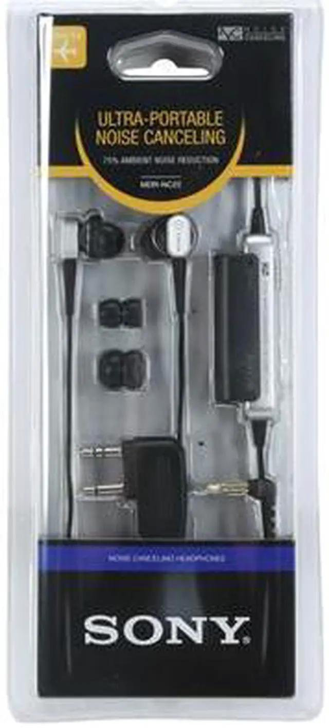 Alt view image 2 of 2 - SONY MDR-NC22/BLK 3.5mm Gold-Plated Connector Earbud Noise Cancelling Headphone