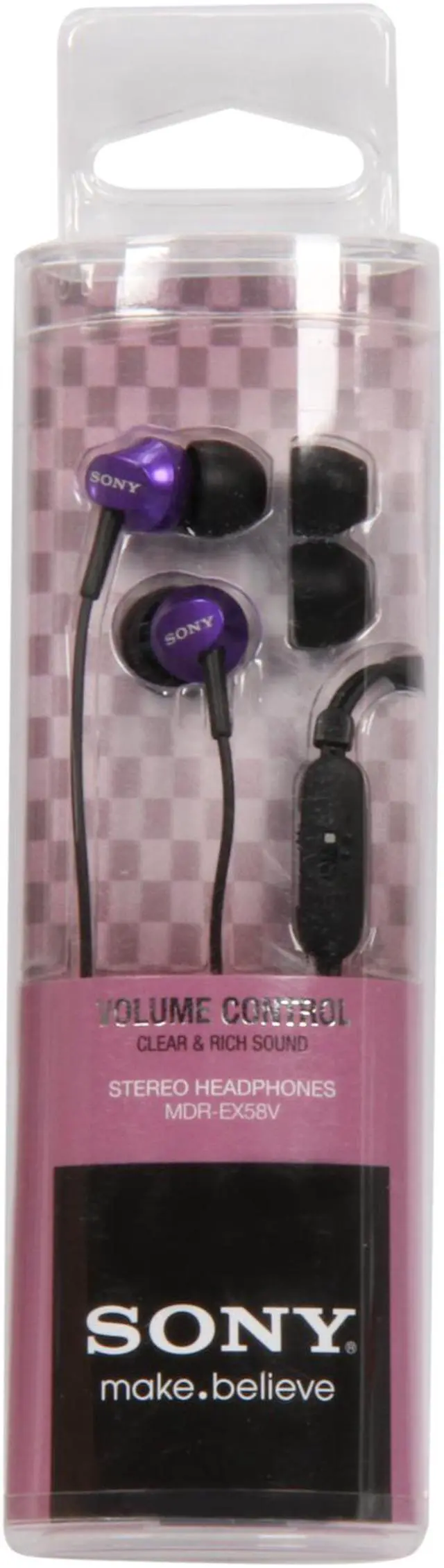 Alt view image 5 of 5 - SONY Violet MDR-EX58V/VLT In-Ear EX Earbud with Volume Control (Violet)