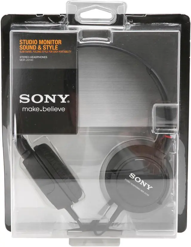 Alt view image 4 of 5 - SONY Black MDR-ZX100/BLK 3.5mm Connector Supra-aural Stereo Headphone
