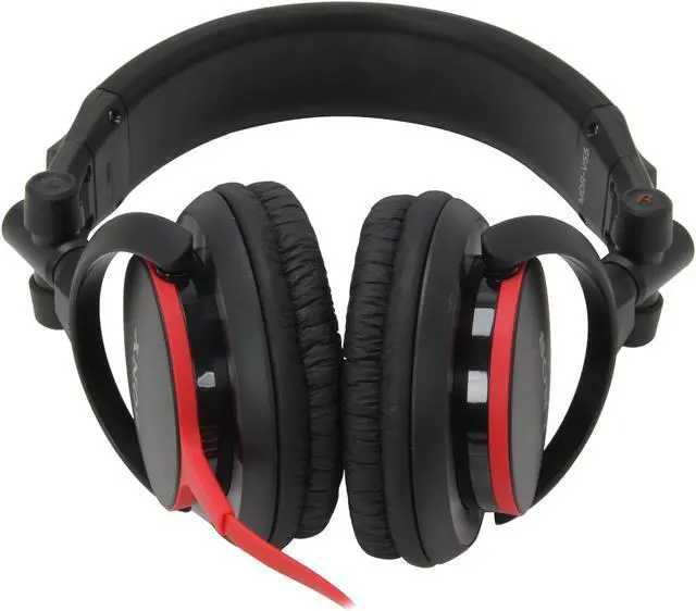 Alt view image 4 of 7 - SONY Black MDR-V55/BR DJ Style Headphone (Black/Red)