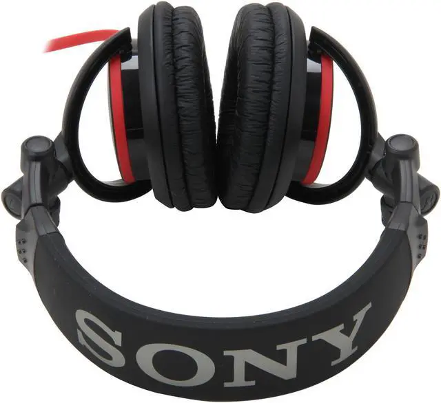 Alt view image 5 of 7 - SONY Black MDR-V55/BR DJ Style Headphone (Black/Red)
