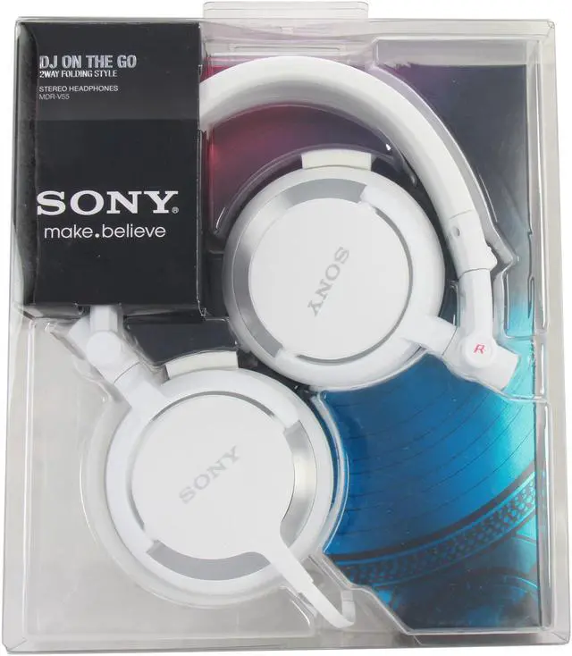 Alt view image 6 of 6 - SONY White MDR-V55/WHI DJ Style Headphone (White)