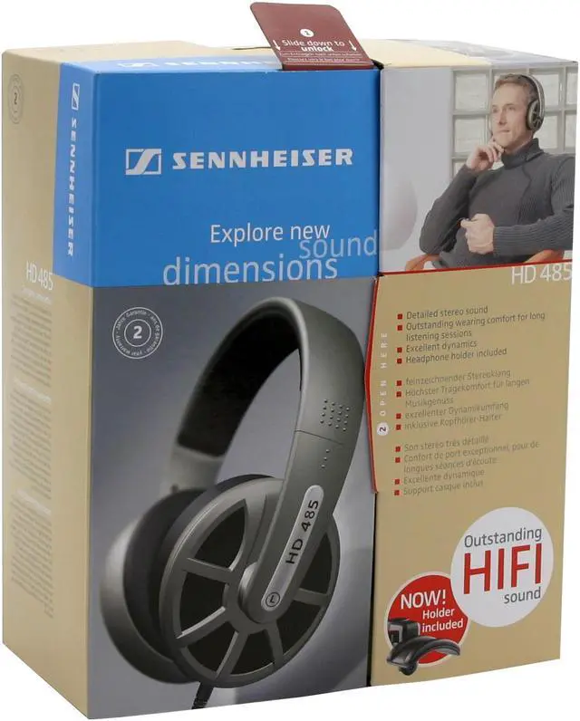 Alt view image 7 of 7 - Sennheiser HD 485 3.5mm/ 6.3mm Connector Circumaural Explore new sound dimensions Headphone