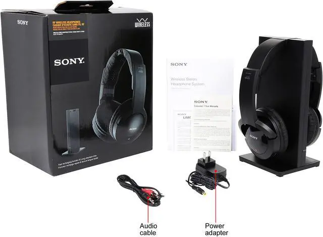 Alt view image 12 of 11 - Sony MDR-RF985RK Wireless RF Headphones - Black