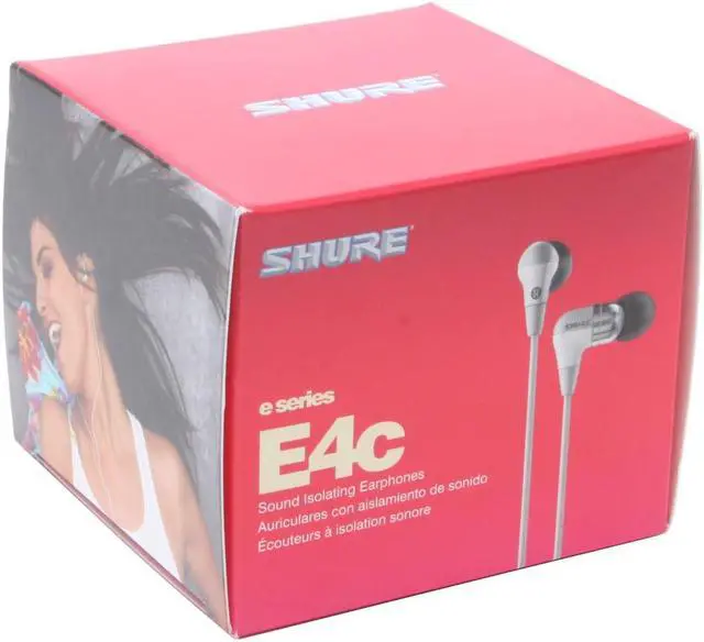 Alt view image 4 of 4 - SHURE E4C 3.5 mm Gold-Plated Connector Canal Isolating Earphones