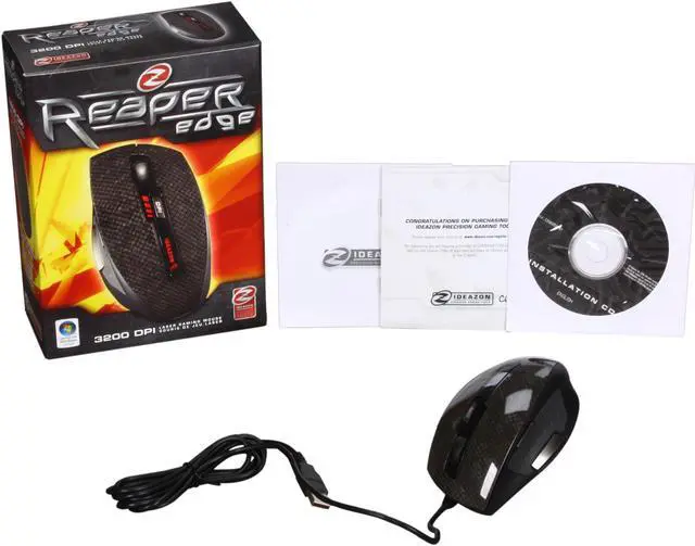 Alt view image 5 of 5 - ideazon RED1000 Black 5 Buttons 1 x Wheel USB Laser 3200 dpi REAPER Edge Gaming Mouse
