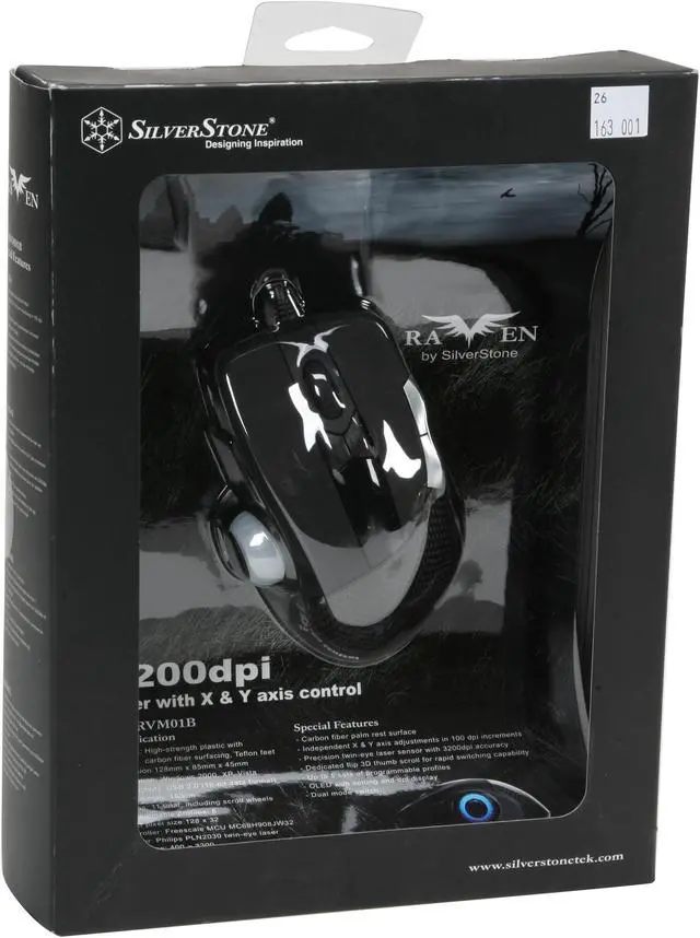 Alt view image 10 of 10 - SilverStone SST-RVM01B Black 11 Buttons 1 x Wheel USB Laser Mouse