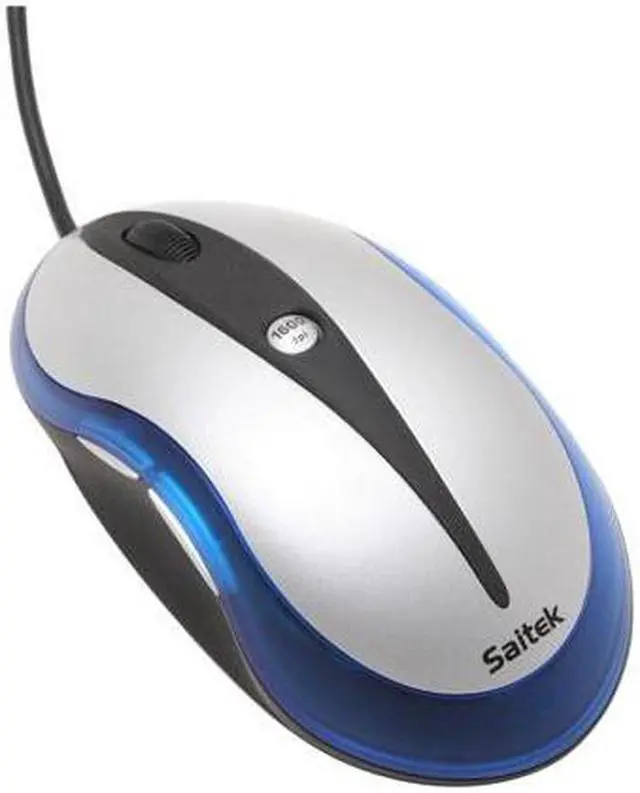 Main image of Saitek PM12A Silver/Blue 6 Buttons 1 x Wheel USB Wired Optical PC Gaming Mouse
