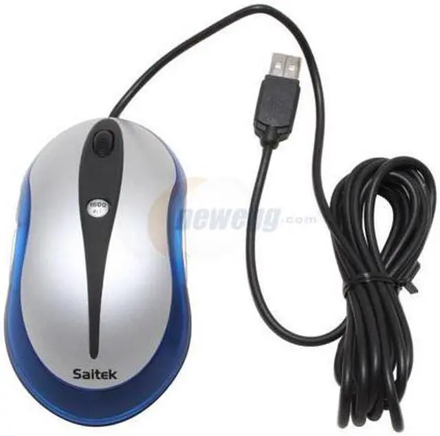 Alt view image 3 of 6 - Saitek PM12A Silver/Blue 6 Buttons 1 x Wheel USB Wired Optical PC Gaming Mouse