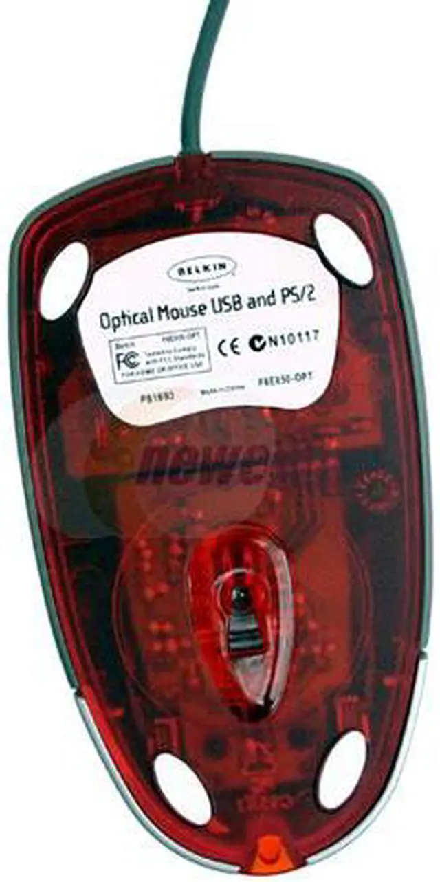 Alt view image 3 of 5 - BELKIN F8E850-OPT 2-Tone 5 Buttons 1 x Wheel USB or PS/2 Wired Optical Mouse